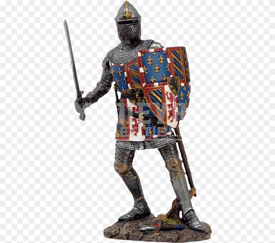 Medieval Knight Transparent Image Medieval Knight In Full Armor Shield And Sword Collectible, Adult, Male, Man, Person Free Png Download