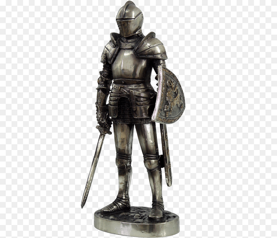 Medieval Knight With Sword And Shield Statue, Armor, Adult, Male, Man Free Png