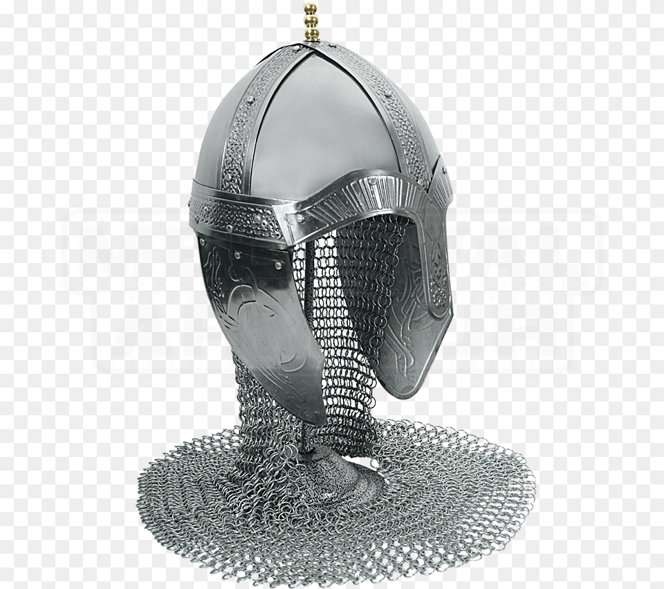 Medieval Norman Helm With Aventail Medieval Helmet With Chainmail, Armor, Chain Mail Free Transparent Png