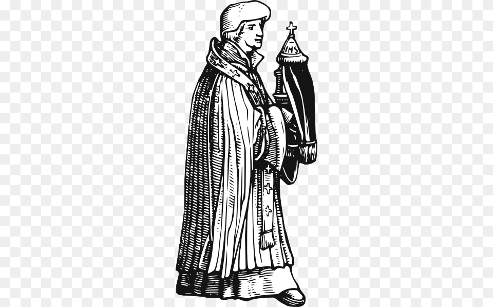 Medieval Priest With Sacrament Svg Clip Arts 276 X, Fashion, Adult, Male, Man Png Image