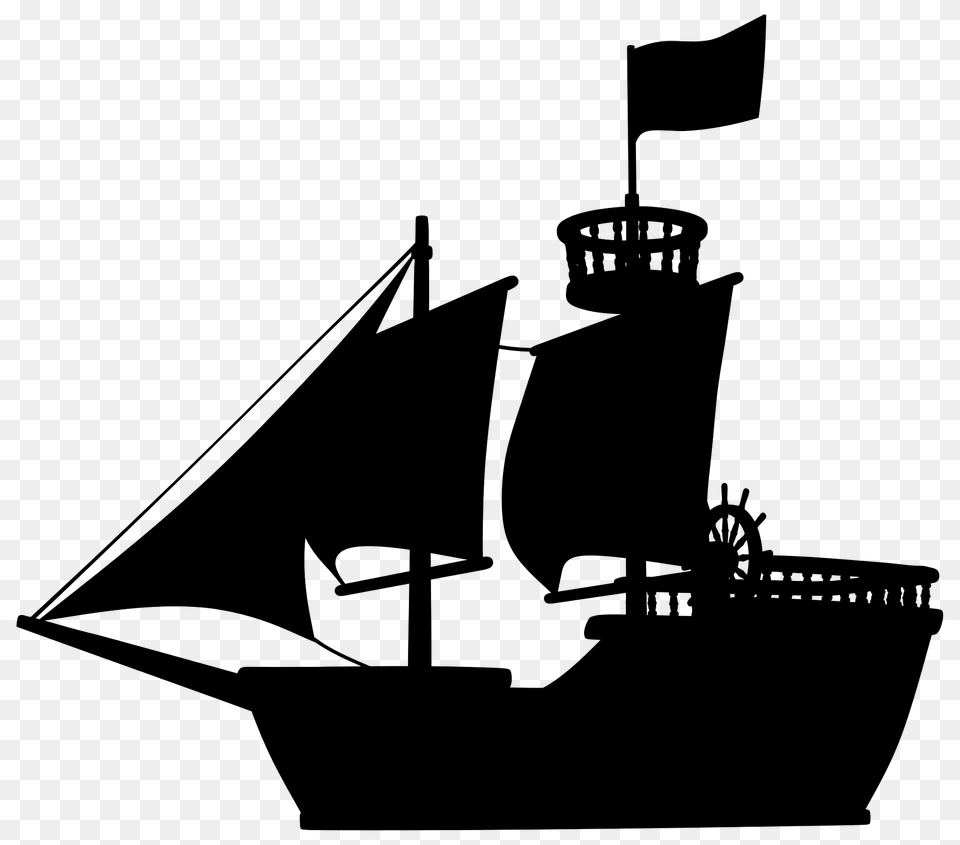 Medieval Ship Sihouette, Boat, Sailboat, Transportation, Vehicle Free Png