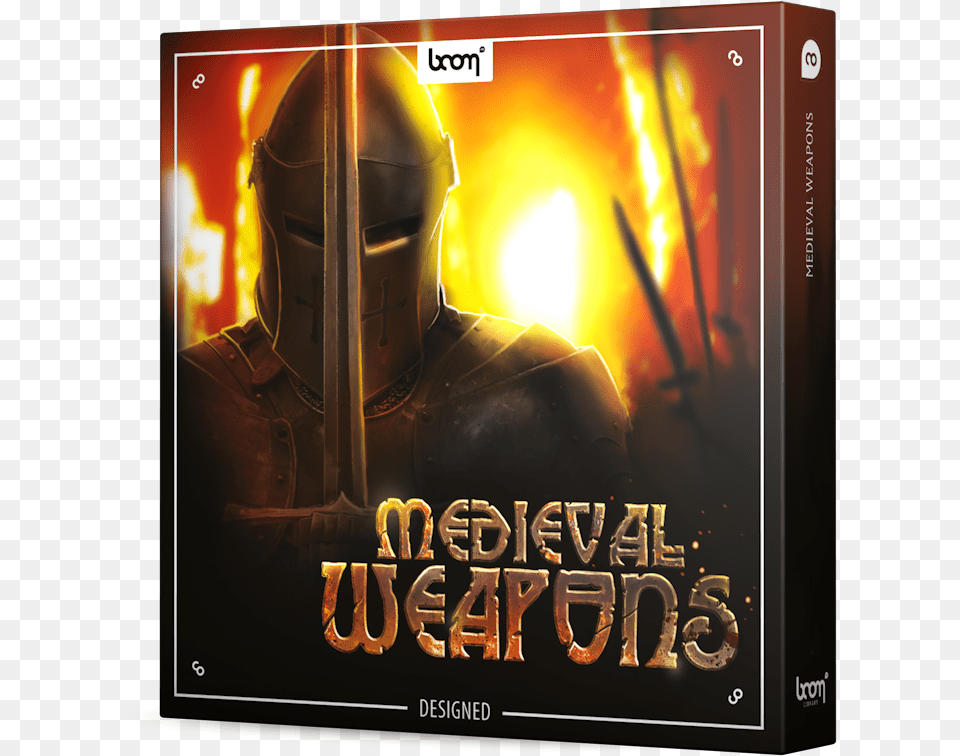 Medieval Weapons Sound Effects Library Product Box Boom Library Medieval Weapon Design, Advertisement, Poster, Adult, Person Png