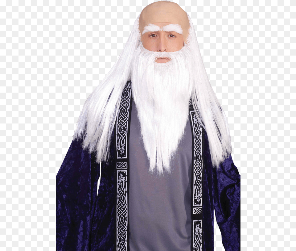 Medieval Wizard Disguise Set Bald Guys With Long Beards, Beard, Person, Face, Head Free Png