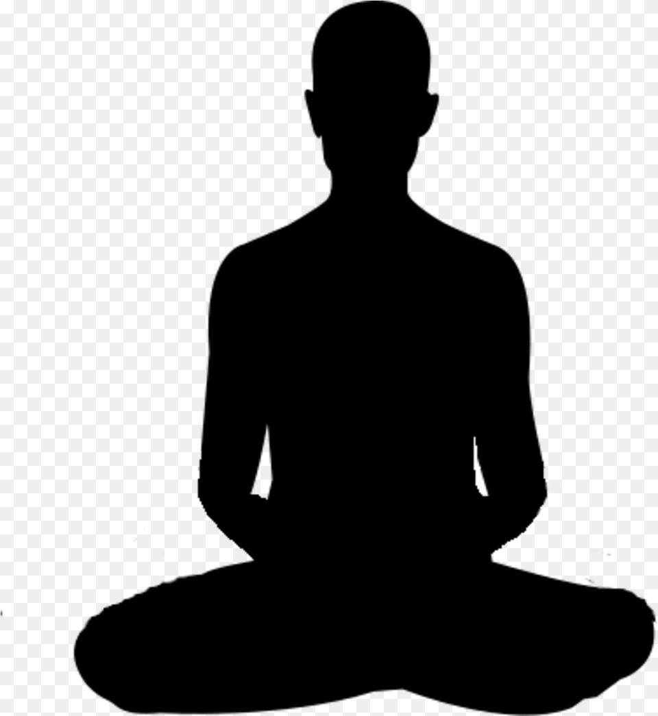 Meditating, Nature, Night, Outdoors, Silhouette Png Image