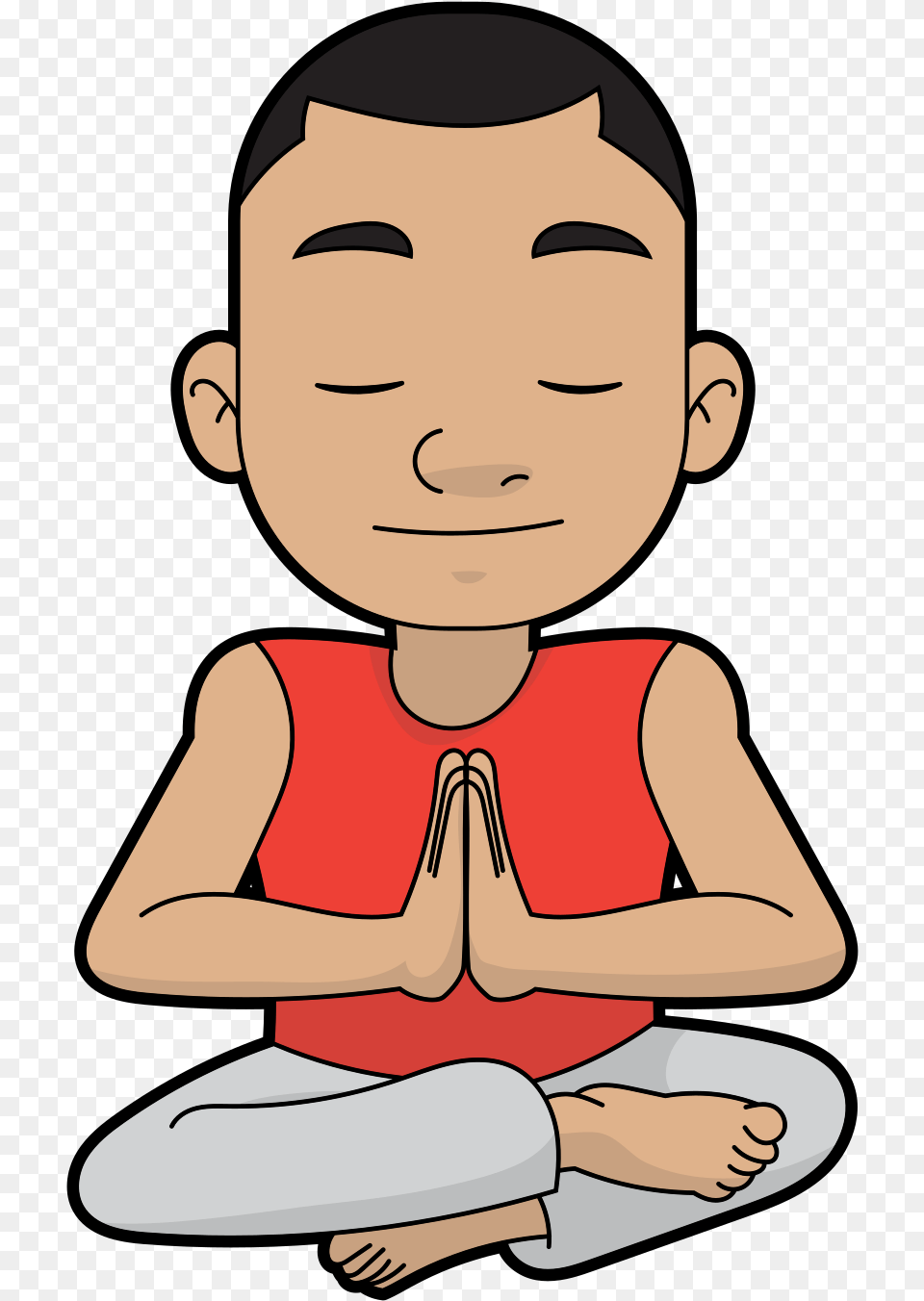 Meditating Man Cartoon, Baby, Person, Face, Head Free Png