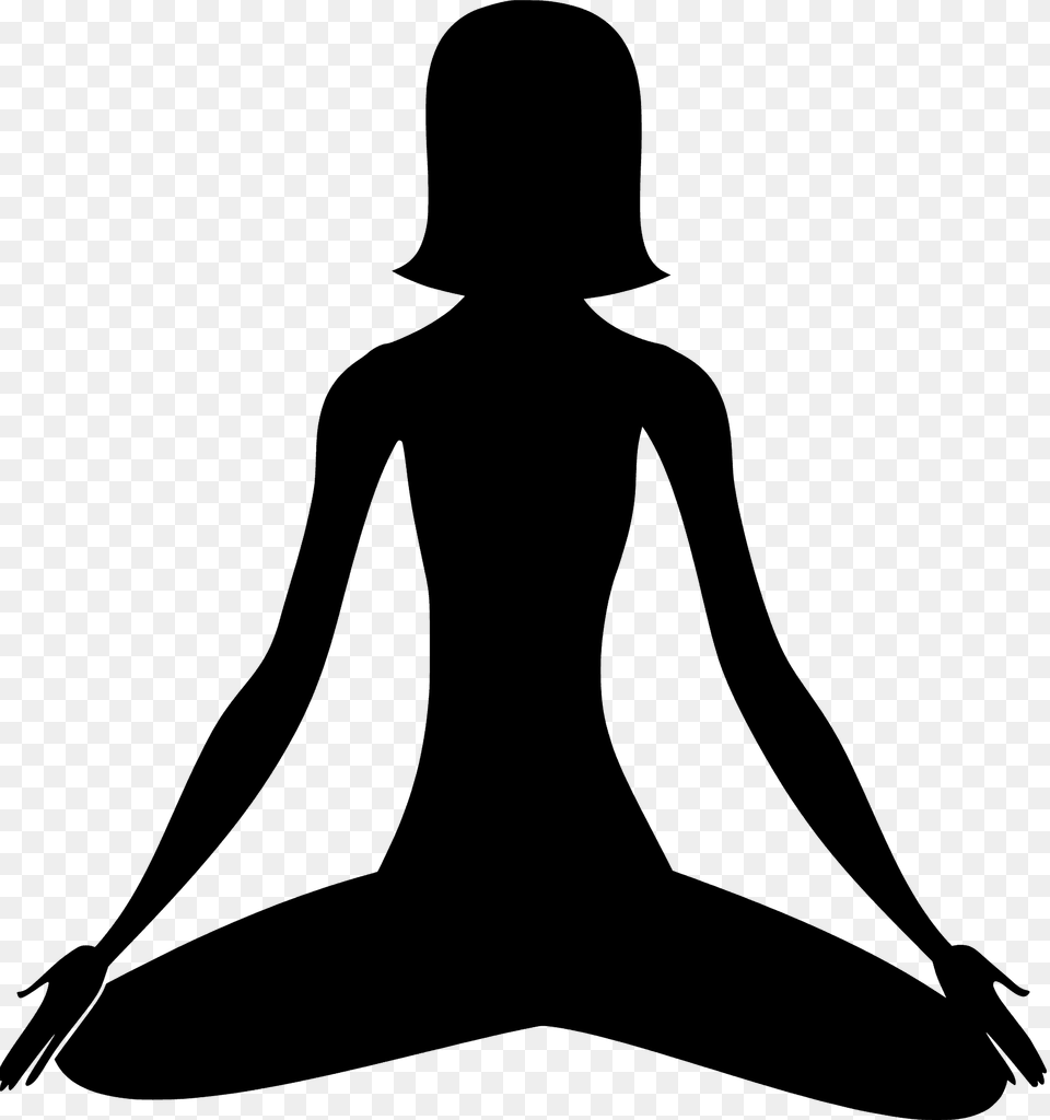 Meditating Woman Silhouette, Person, Fitness, Sport, Working Out Free Png