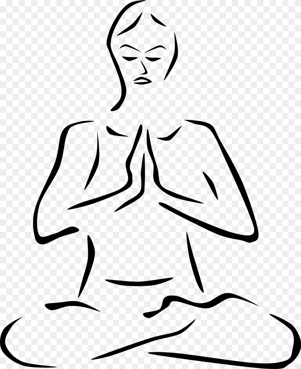 Meditation Clipart, Person, Face, Head, Fitness Png Image