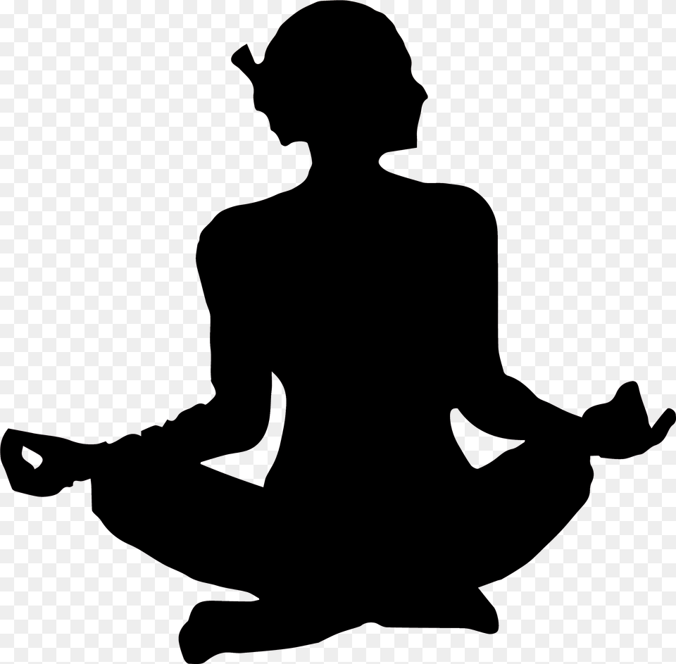 Meditation Clipart Lotus Pose Yoga Pose Silhouette Woman, Kneeling, Person Png Image