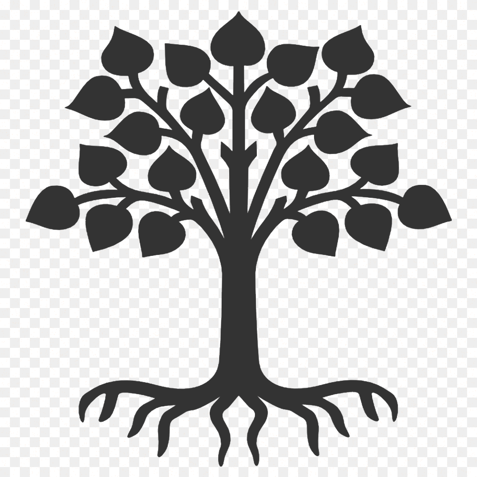 Meditation Clipart Tree Tree With Roots Clipart Black And White, Lamp, Art Png