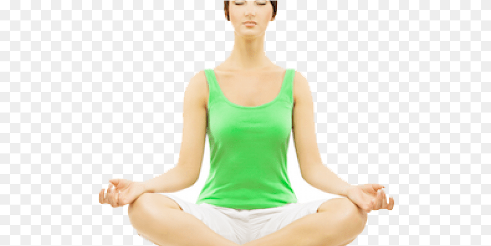 Meditation Transparent Mujer Meditando Fondo Blanco, Clothing, Vest, Adult, Female Free Png Download