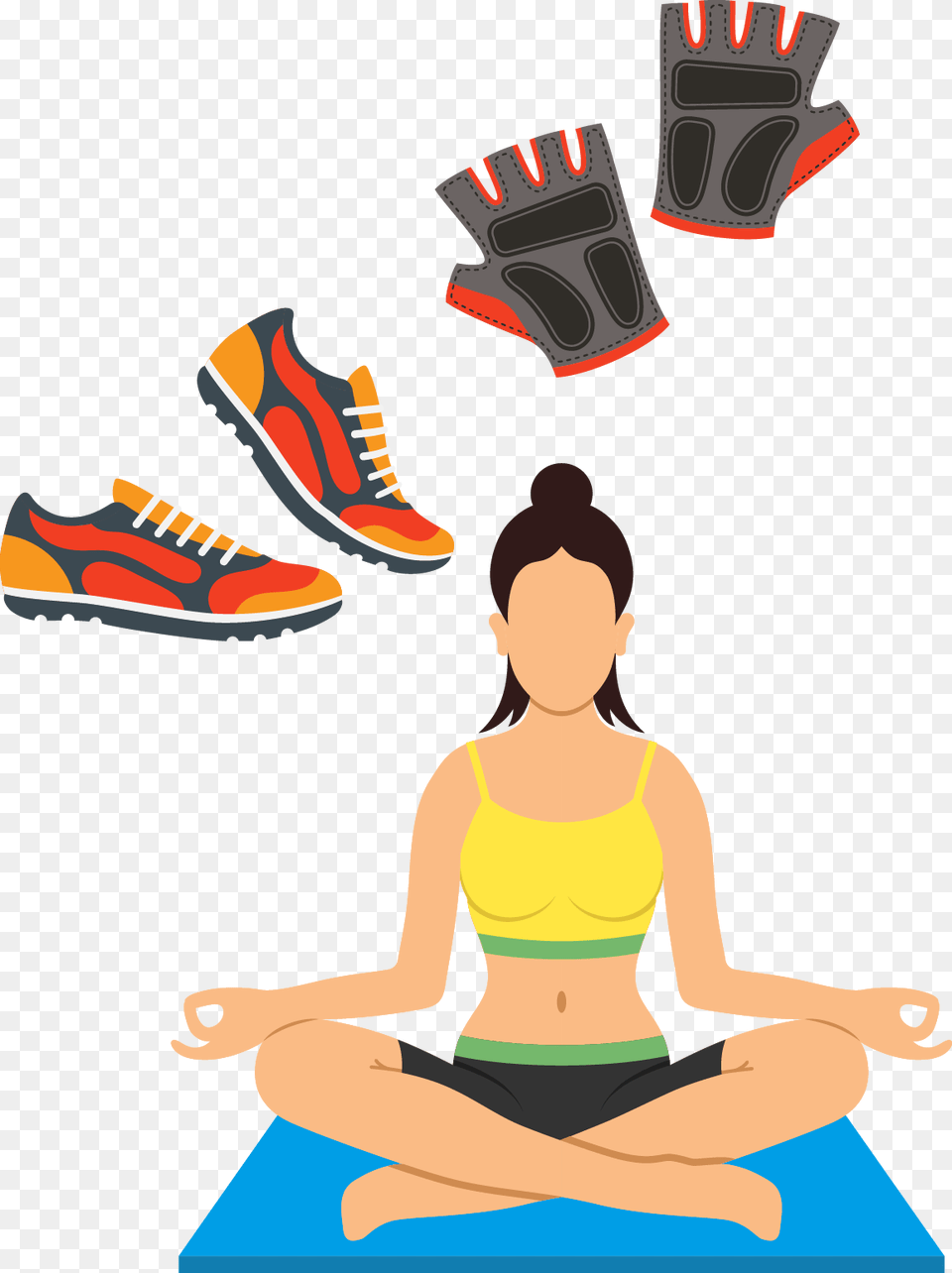 Meditation Yoga Clip Art Meditation Cartoon Girl, Clothing, Footwear, Shoe, Person Free Png Download