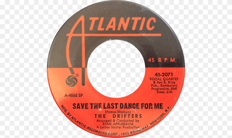 Medium 45 1960 Drifters Savethelastdance Circle, Disk, Dvd Free Png