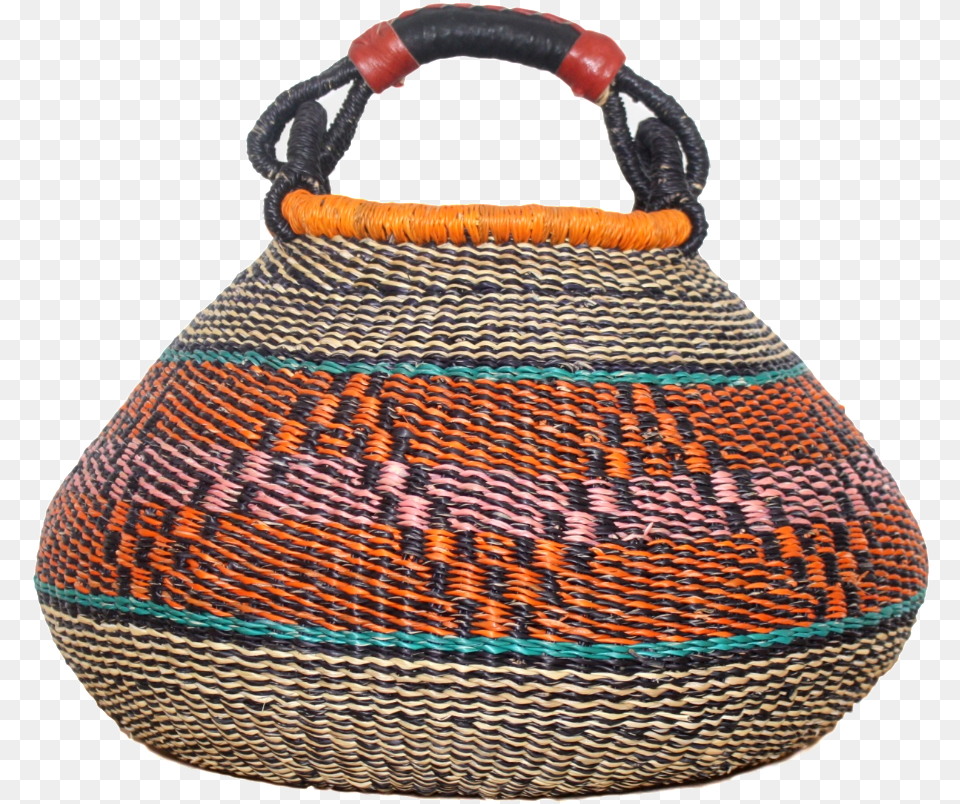 Medium African Basket Bolga Basket Pot Basket Storage African Traditional Baskets, Accessories, Bag, Handbag, Woven Png