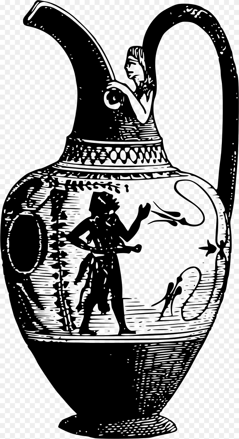 Medium Ancient Greek Vase Drawings, Gray Free Png Download