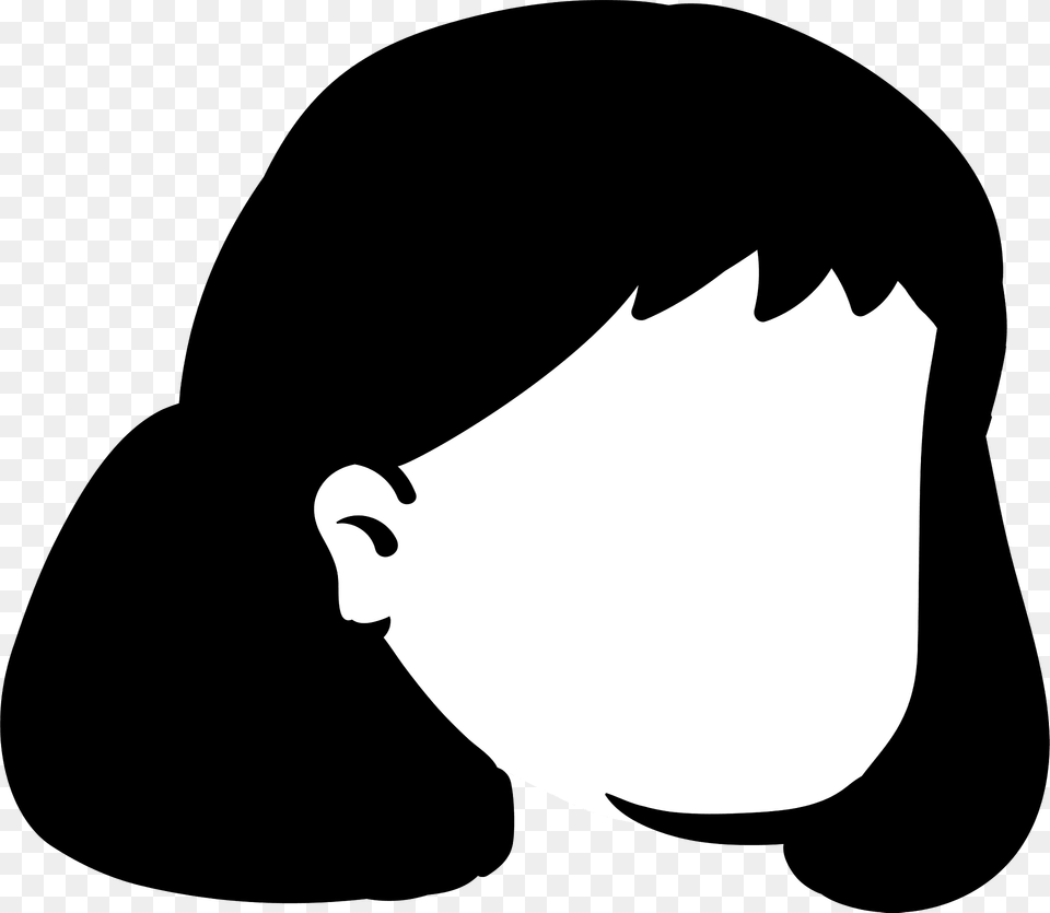 Medium Bangs Hair Style Clipart, Stencil, Silhouette, Clothing, Hardhat Png Image