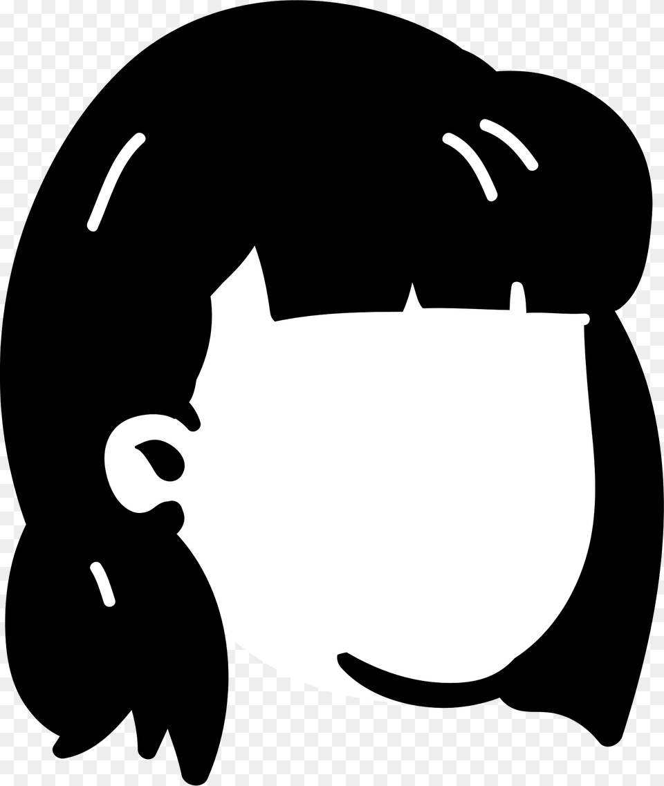 Medium Bangs Hair Style Clipart, Stencil, Baby, Person, Animal Free Transparent Png