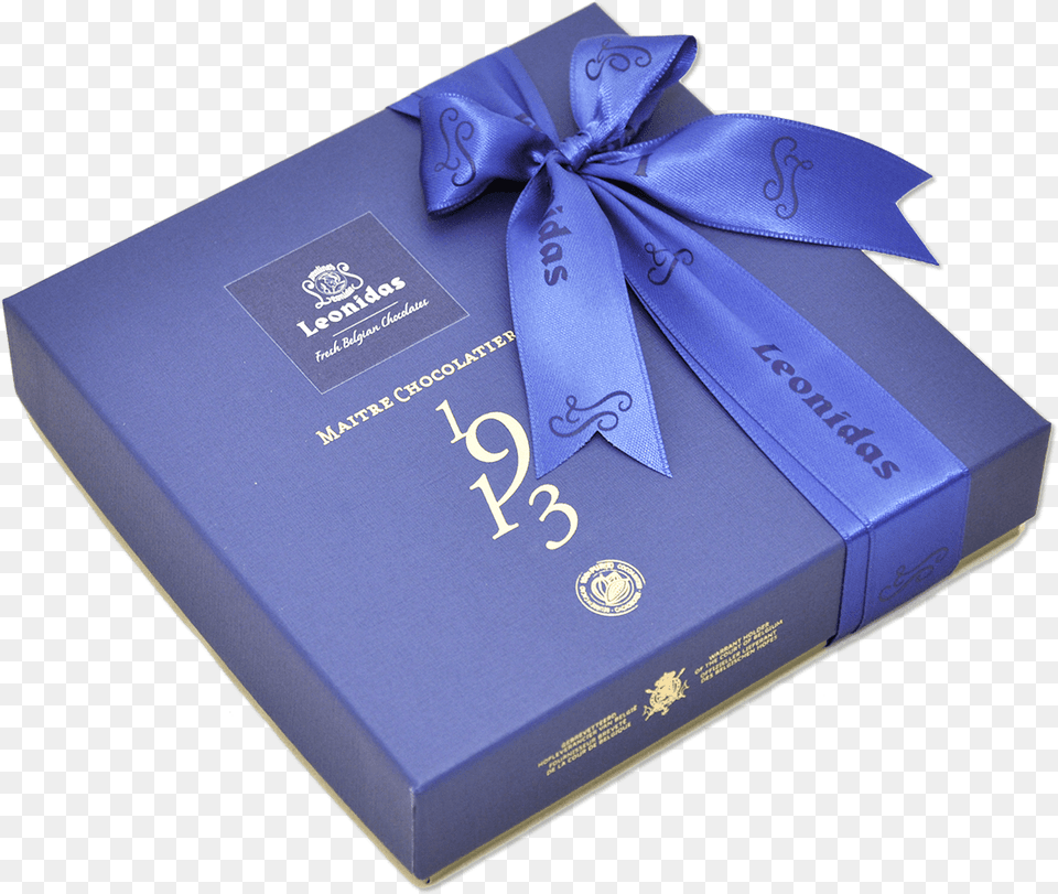 Medium Blue Signature Gift Box Leonidas Belgian Chocolates Leonidas Chocolates Heritage, Cardboard, Carton Png
