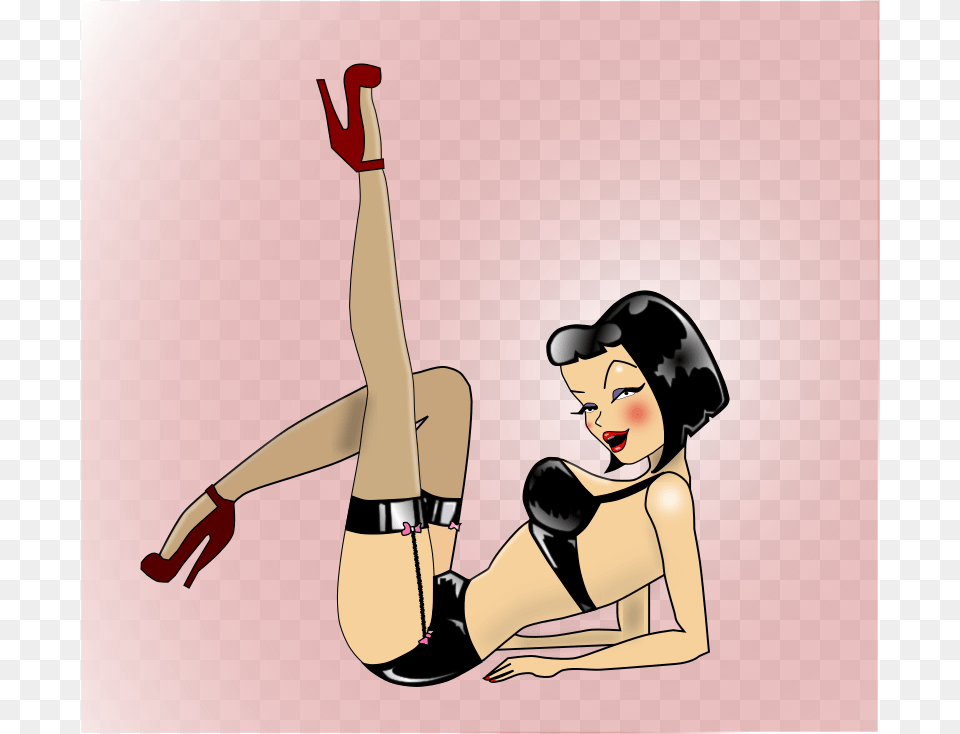 Medium Burlesque Girl Cartoon, Clothing, Shoe, Footwear, High Heel Free Png Download