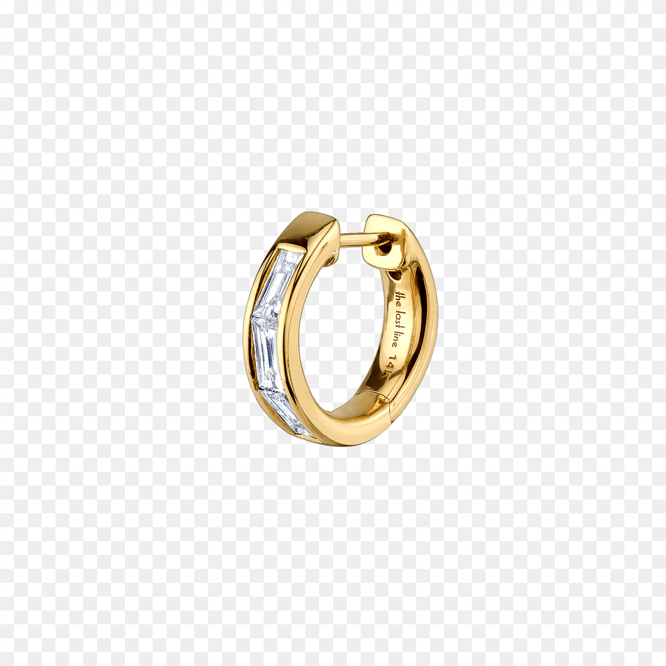 Medium Diamond Baguette Hoop Earring Medium Diamond Baguette Hoop Earring 14k Yellow Gold, Accessories, Gemstone, Jewelry, Ring Png Image