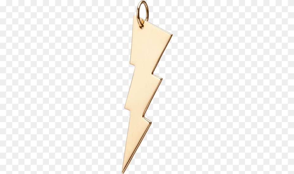 Medium Flash Bolt Lightning Bolt 18k Yellow Gold In Size Medium, Weapon, Accessories, Text, Symbol Free Transparent Png