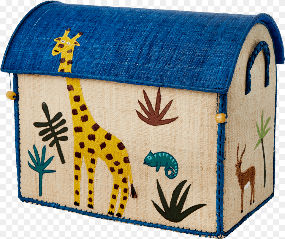 Medium Giraffe Raffia Storage House Jungle Animals Print Rice Kurvehus Dyr Jungle, Wildlife, Animal, Antelope, Mammal Free Png Download