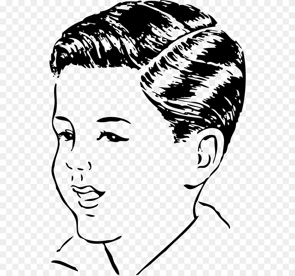 Medium Haircut With Side Part 3 Svg Clip Arts Hair Part Clipart, Gray Free Png