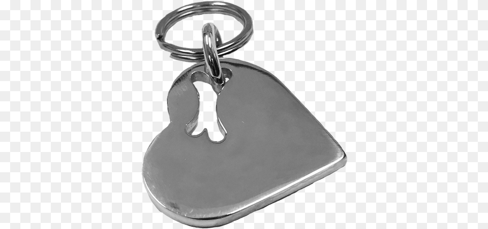 Medium Heart Cut Out Bone Tag Sterling Silver Keychain, Accessories, Smoke Pipe Free Png Download