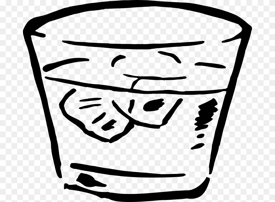 Medium Alcohol Drink Clipart, Gray Png Image