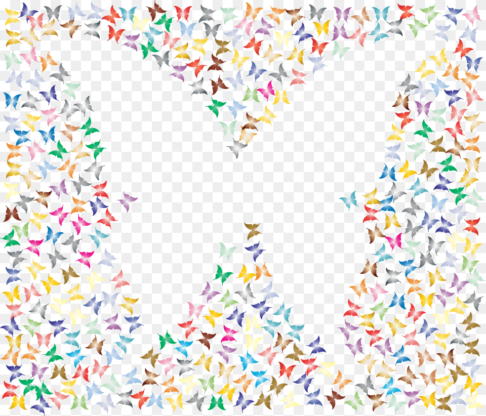 Medium Image Butterfly Colorful Frame, Paper, Pattern, Confetti Free Png