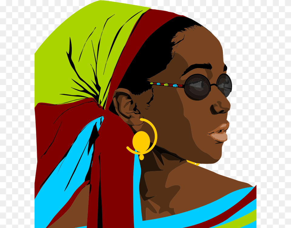 Medium Image Clip Art Black Woman, Accessories, Earring, Jewelry, Portrait Free Png
