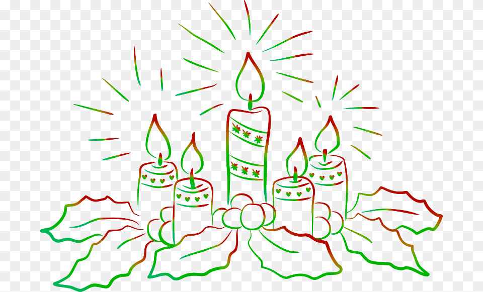 Medium Drawing Of Advent Wreath, Light, Candle Png Image