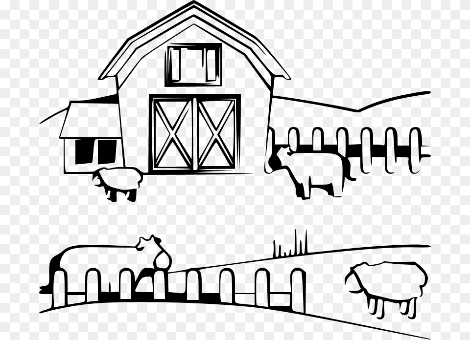Medium Image Farm Pictures Clip Art, Gray Free Png Download