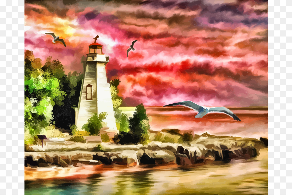 Medium Lighthouse Journal, Art, Painting, Nature, Scenery Png Image