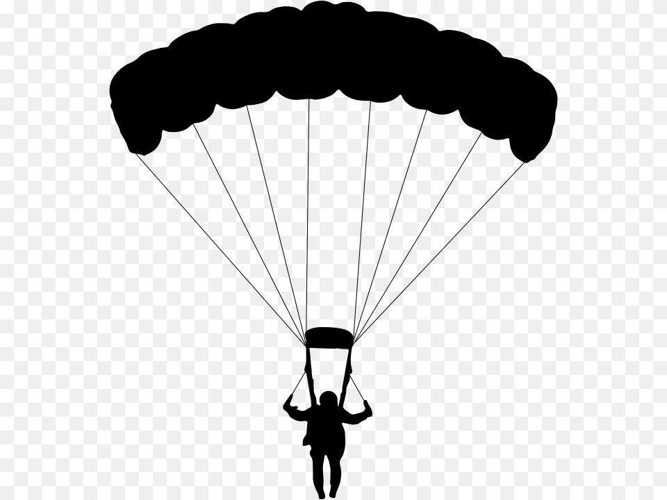 Medium Image Parachute Clipart, Gray Png
