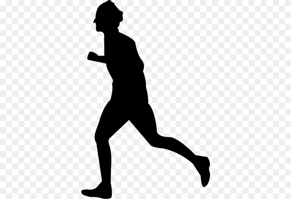 Medium Image Person Running, Gray Png