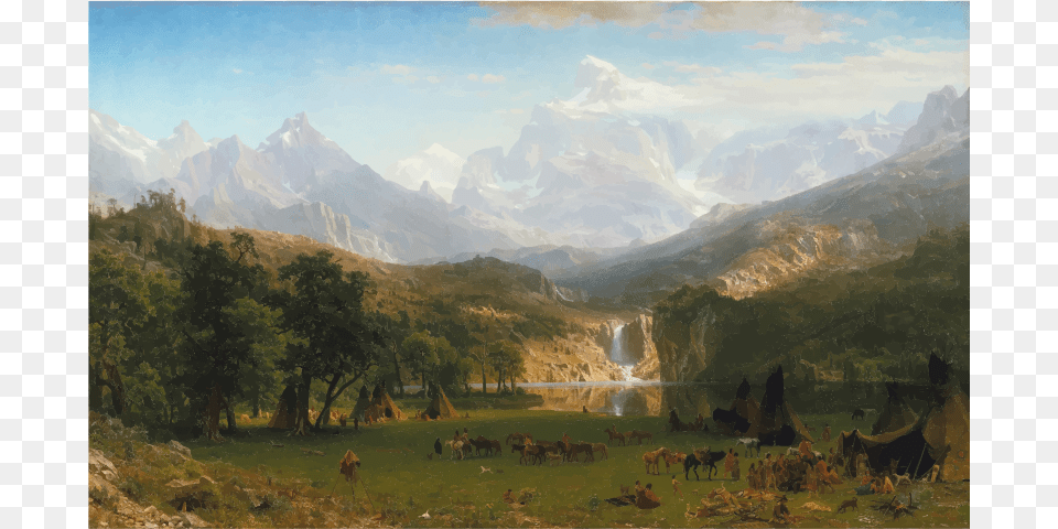 Medium Image Rocky Mountains Painting Albert Bierstadt, Nature, Outdoors, Landscape, Scenery Free Transparent Png
