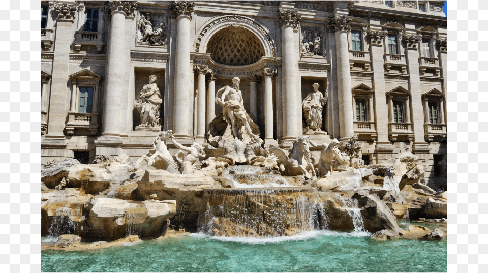 Medium Image Trevi Fountain, Architecture, Water, Person, Building Free Transparent Png