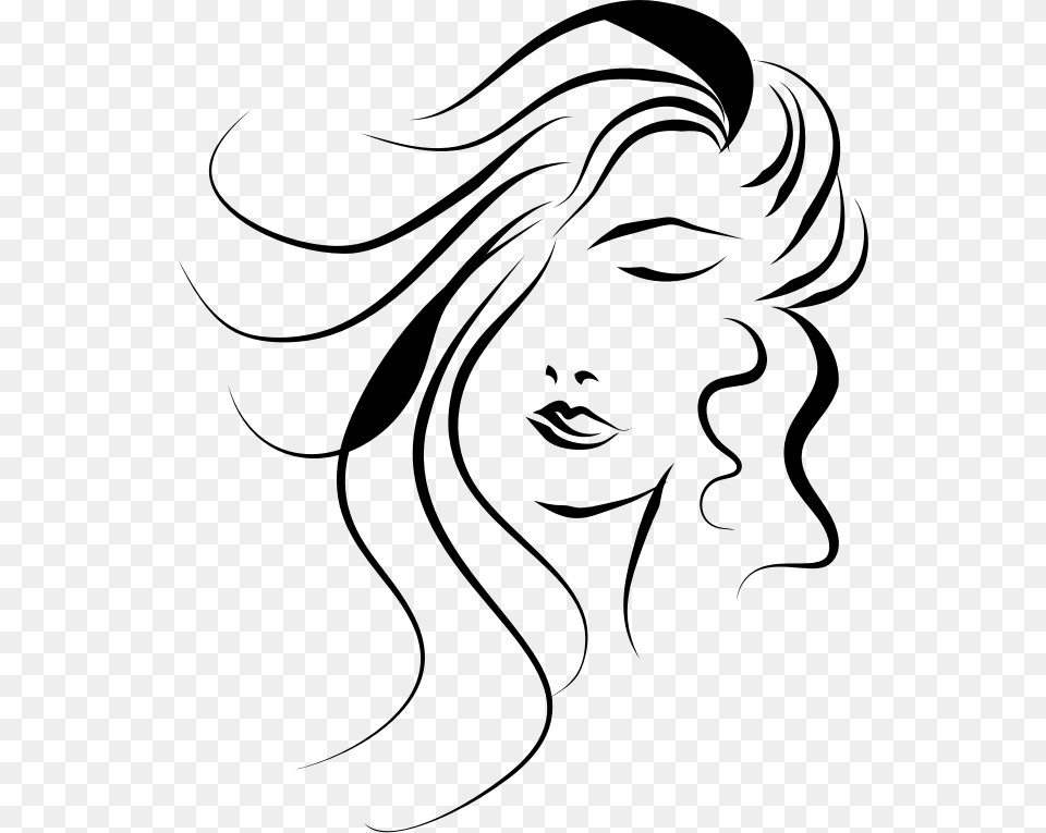 Medium Image Woman Face Line Drawing, Gray Free Png Download