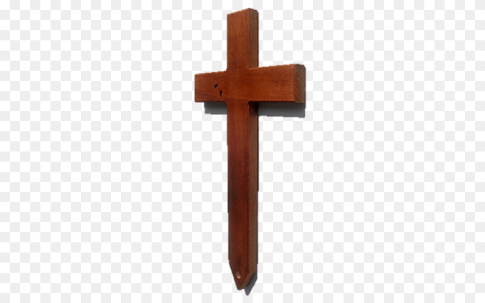 Medium Mahogany Grave Marker Wooden Cross, Symbol, Crucifix Png