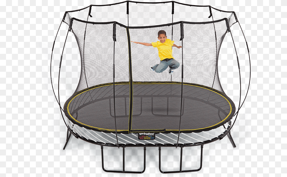 Medium Oval Springfree Trampoline Frame, Boy, Child, Male, Person Free Transparent Png