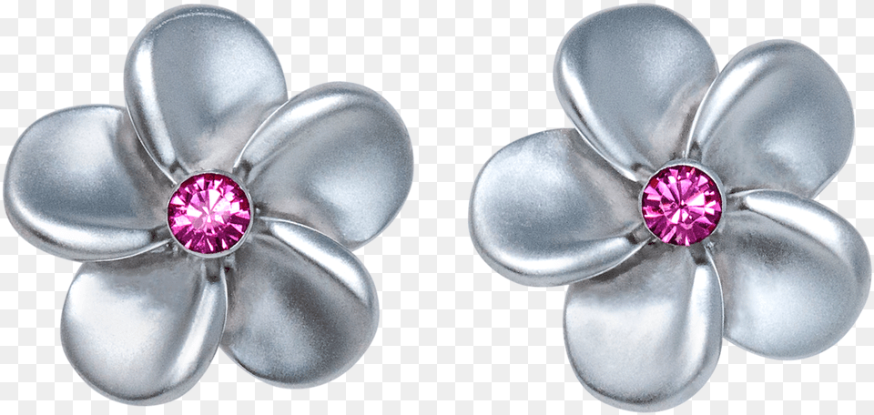 Medium Plumeria With Crystal Earrings Solid, Accessories, Jewelry, Earring, Gemstone Png