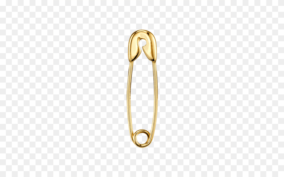 Medium Safety Pin Earring Brass Png Image