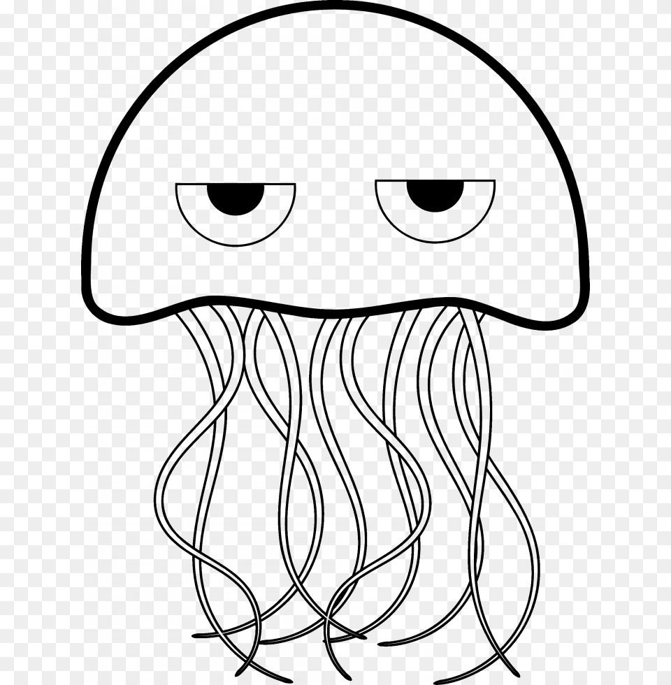 Medium Size Of How To Draw A Cartoon Angry Mouth Eyes Jellyfish Black And White Drawing, Gray Png