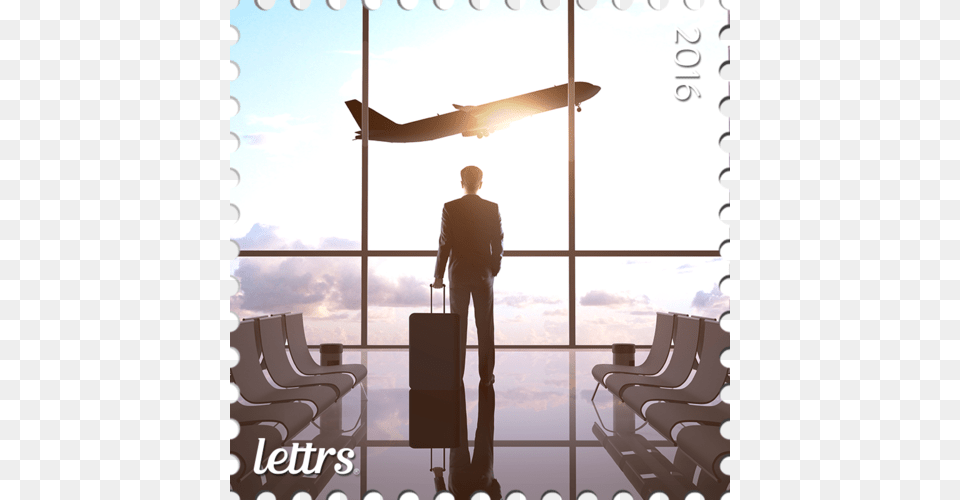 Medium Stamp Planetravel Man Airport, Adult, Male, Person, Terminal Free Png