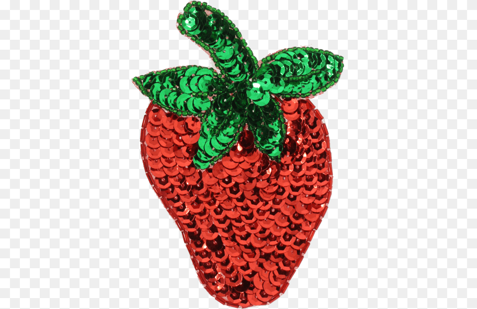 Medium Strawberry Beaded Amp Sequin Applique, Berry, Food, Fruit, Plant Free Png