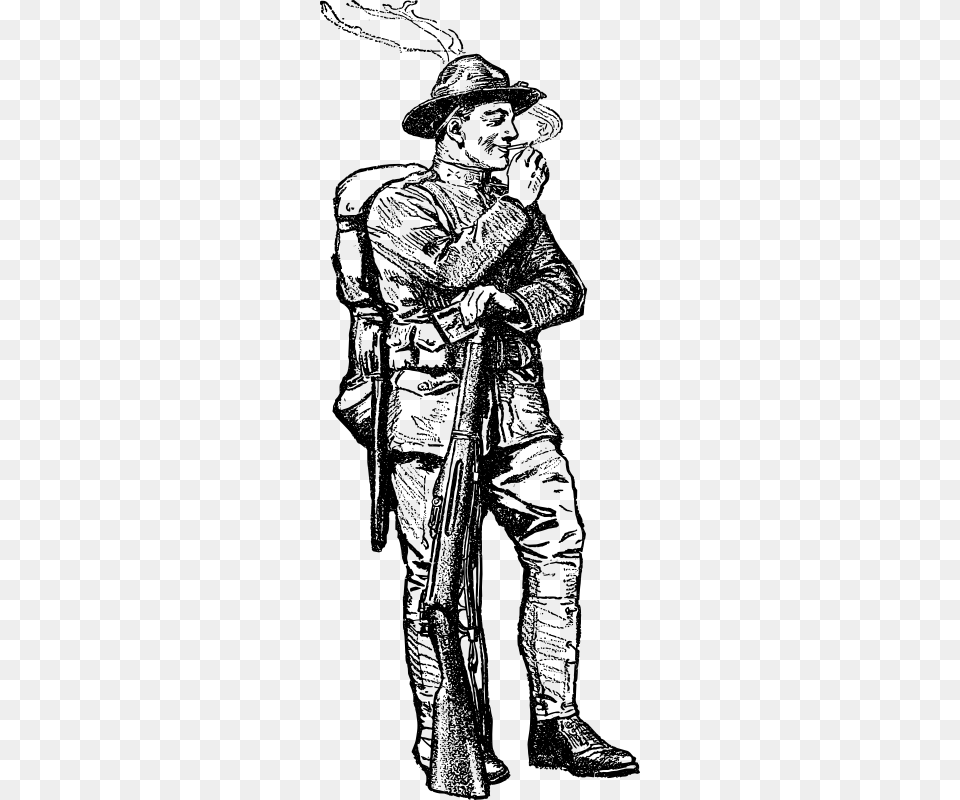 Medium World War 1 Drawing, Gray Free Png