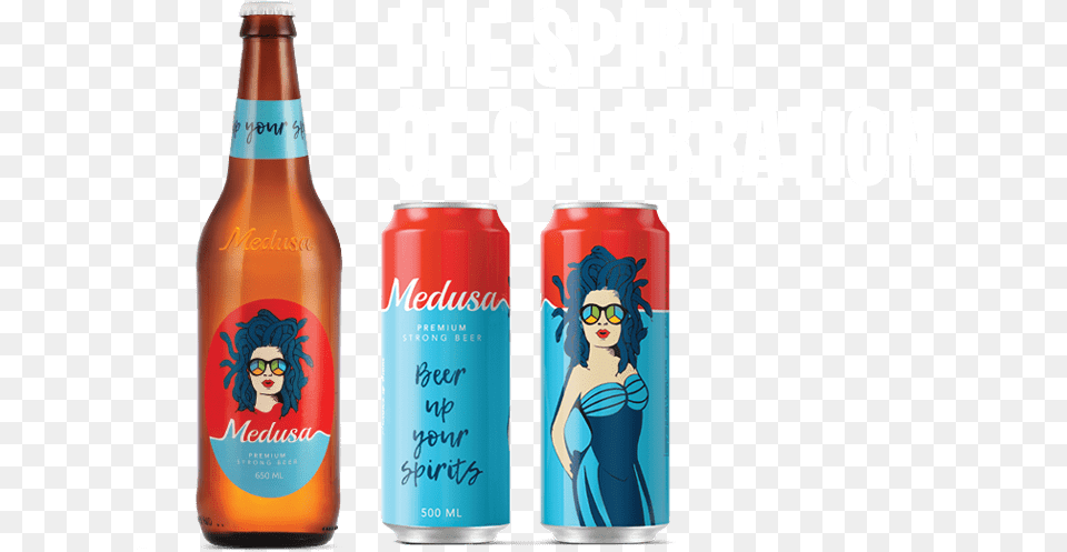Medusa Beer, Alcohol, Beverage, Bottle, Can Free Png