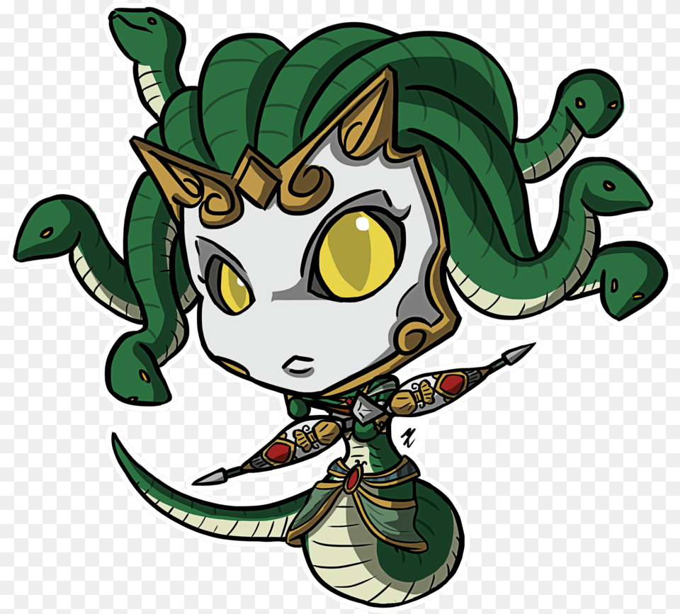 Medusa Chibi Download Cartoon, Elf, Baby, Person, Book Png