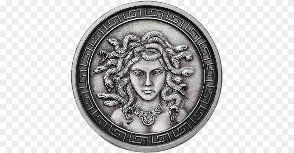 Medusa Coin, Head, Face, Person, Money Free Png