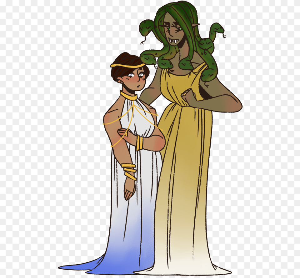 Medusa Is A Lesbian And This Is Her Lovely Blind Wife Medusa And Blind Girl, Clothing, Fashion, Dress, Adult Png